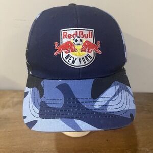 New York Red Bulls MLS Soccer Hat Bayer Blue Camo Snapback Adjustable Official